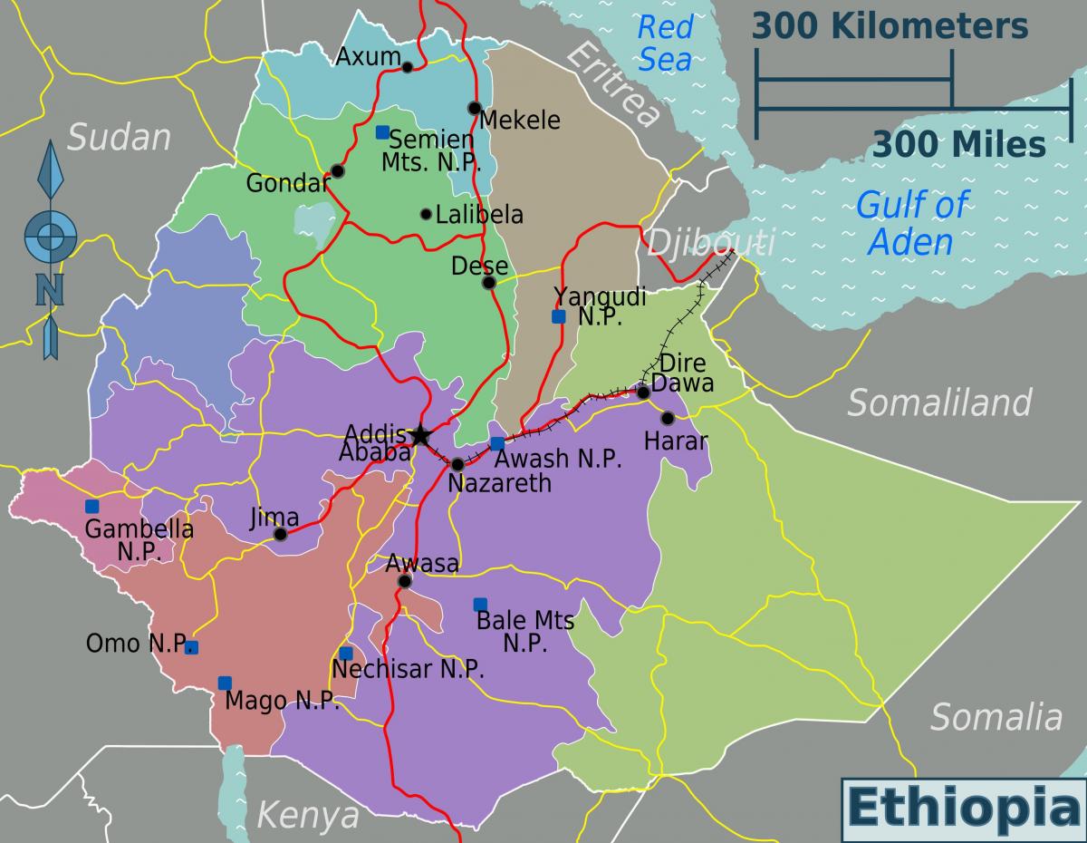 Ethiopië kaart plek