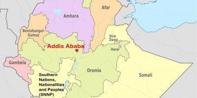 Addis abeba Ethiopië kaart wêreld