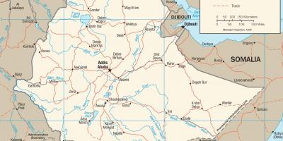 Ethiopiese pad netwerk kaart