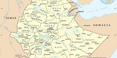 Politieke kaart van Ethiopië