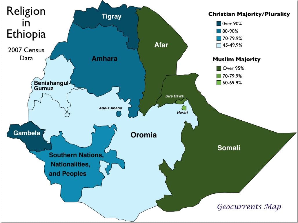 kaart van dorze Ethiopië