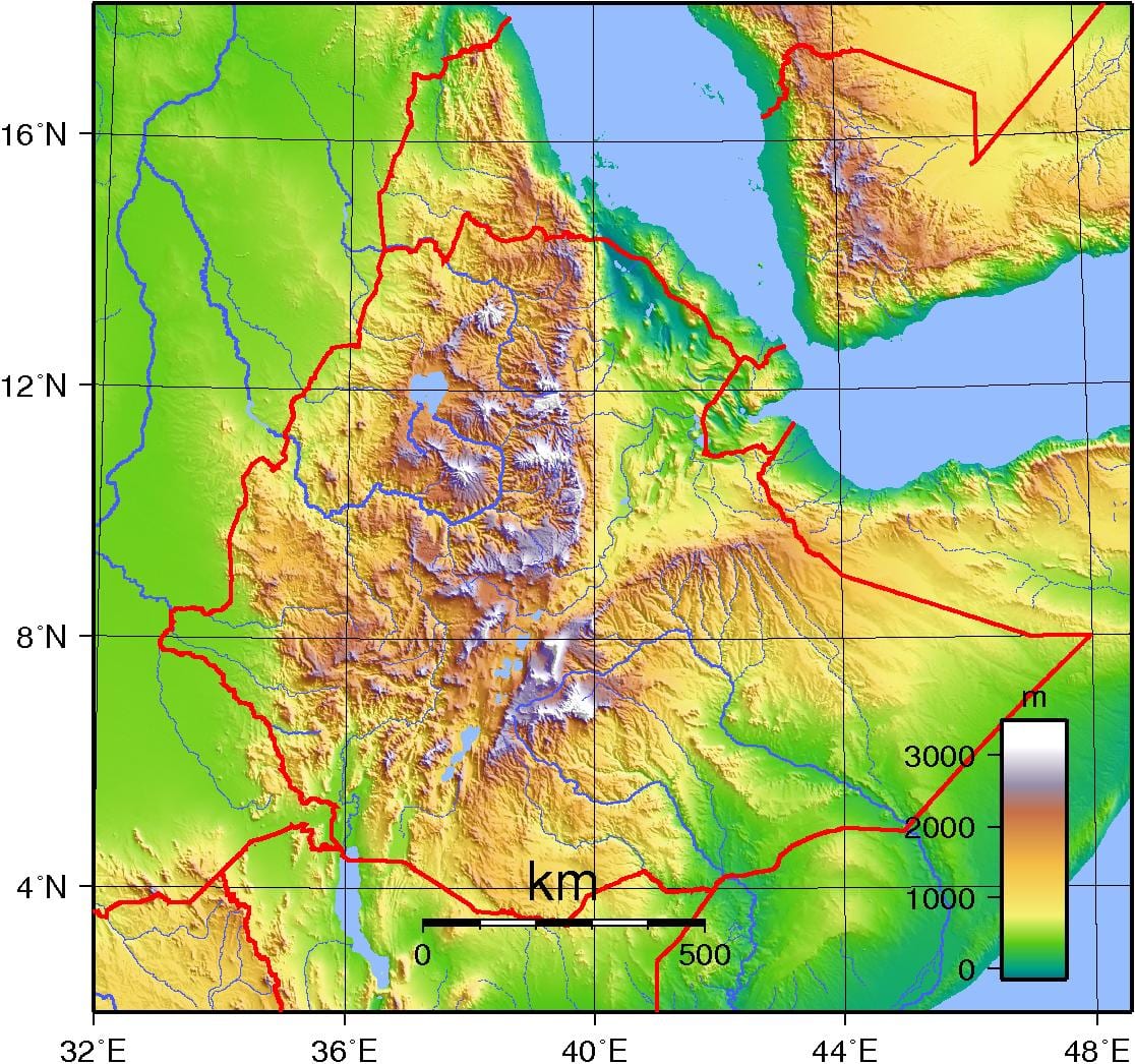Ethiopië opstand kaart