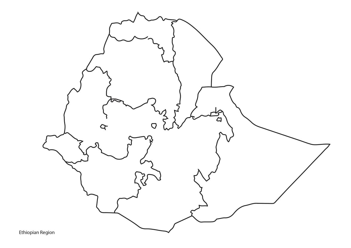 leë kaart van Ethiopië
