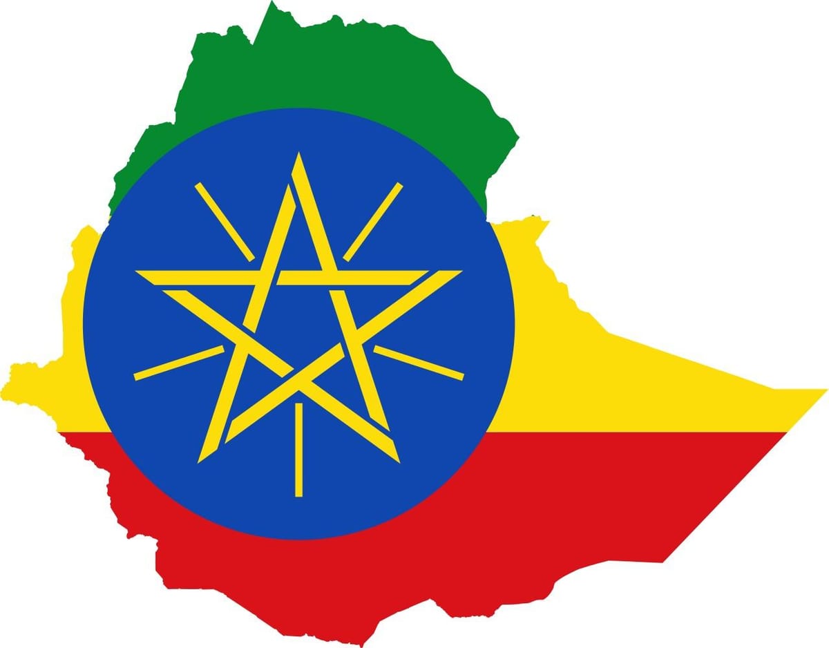 kaart van Ethiopië vlag