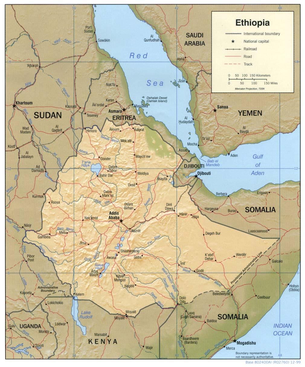 kaart van die Ethiopiese kartering agentskap webwerf