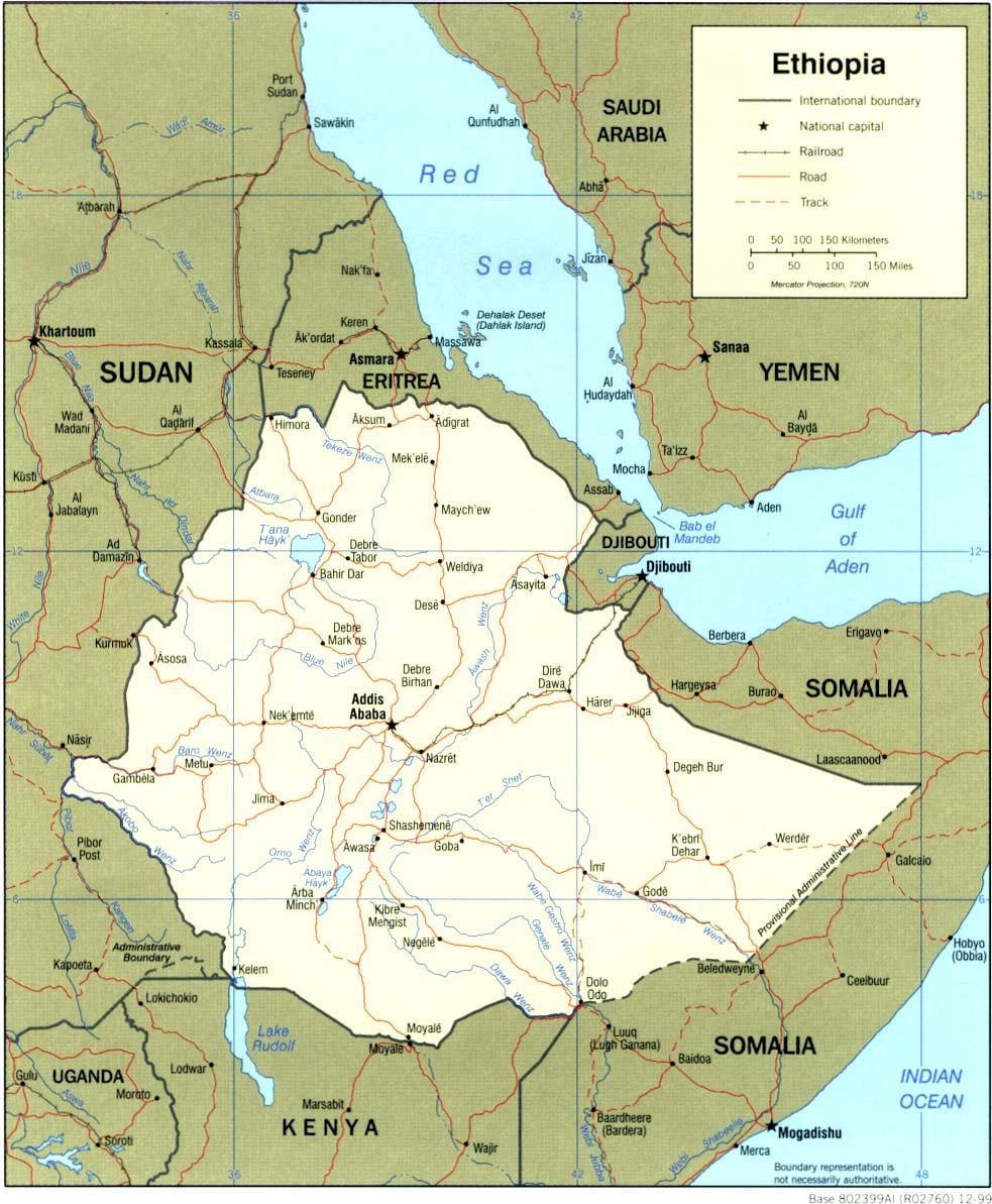 kaart van die Ethiopiese kartering gesag