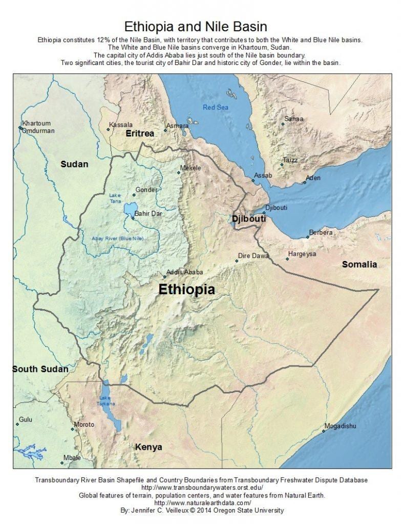 Ethiopiese plato op die kaart