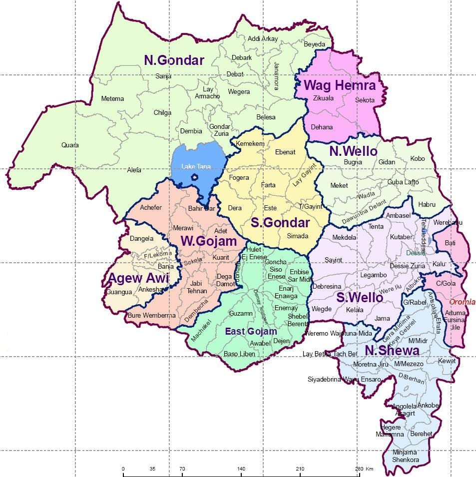 Ethiopië gondar kaart