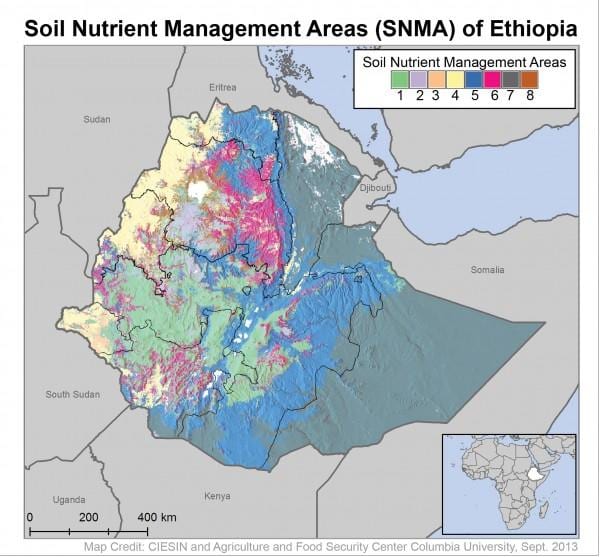 kaart van grond kaart van Ethiopië