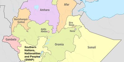 Ethiopië amhara streek kaart