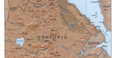 Kaart van die noorde van Ethiopië