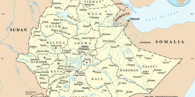 Kaart in Ethiopië