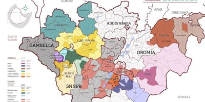 Kaart van Ethiopië koffie