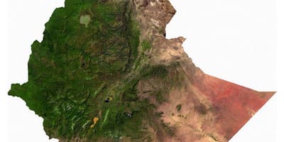 Ethiopië satelliet kaart