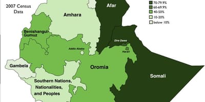 Kaart van die Ethiopiese stamme