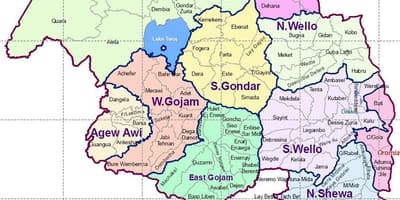 Ethiopië gondar kaart