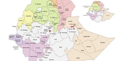 Ethiopië woreda kaart